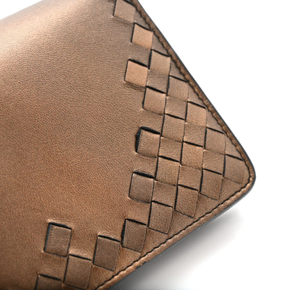 Bottega Veneta Metallic Nappa Intrecciato Continental Wallet on Chain Dark Copper 12 of 14