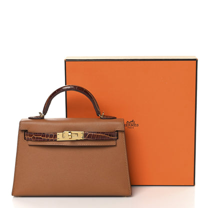 Hermes Madame Calfskin Matte Alligator Mini Kelly Sellier Touch 20 Gold Miel 13 of 13