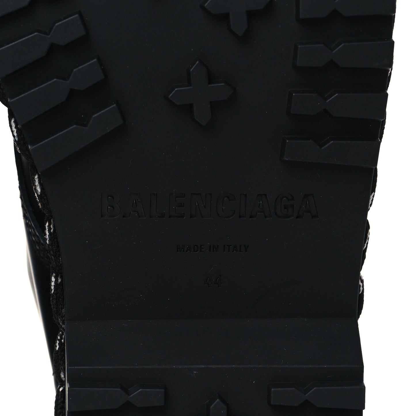 Calfskin Woven Detail Mens Combat Boots 44 Black