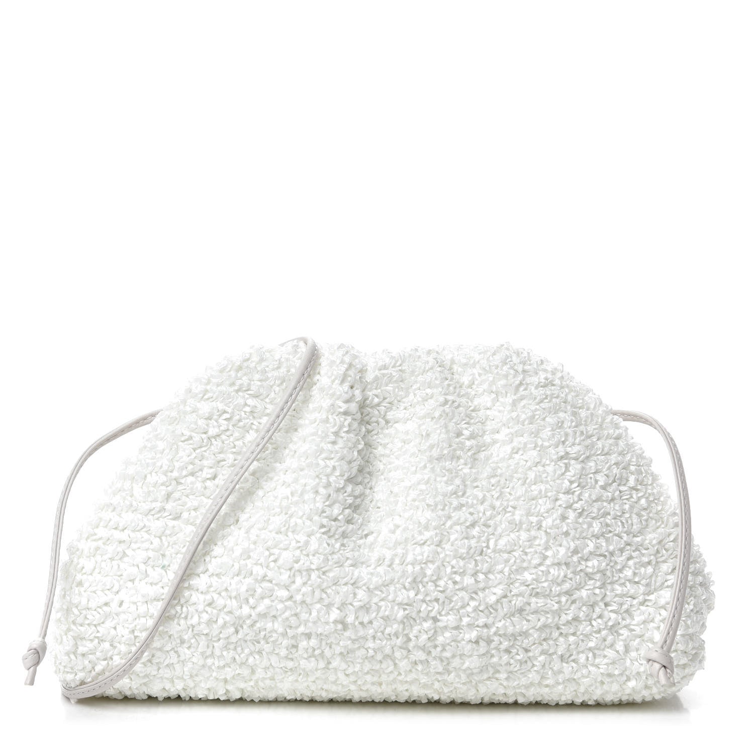 Bottega Veneta Boucle Curly Raffia The Mini Pouch White Chalk 766973 ...