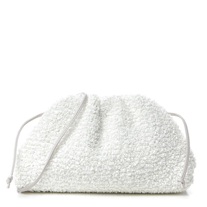 Bottega Veneta Boucle Curly Raffia The Mini Pouch White Chalk 1 of 11