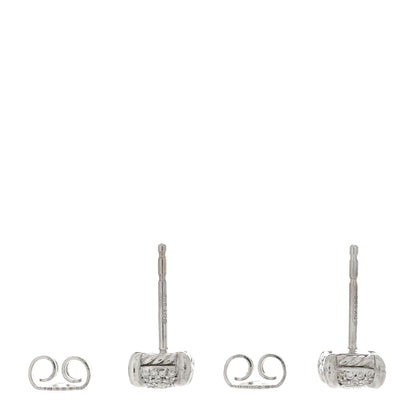 David Yurman Sterling Silver Diamond 6.5mm Chatelaine Stud Earrings 3 of 4