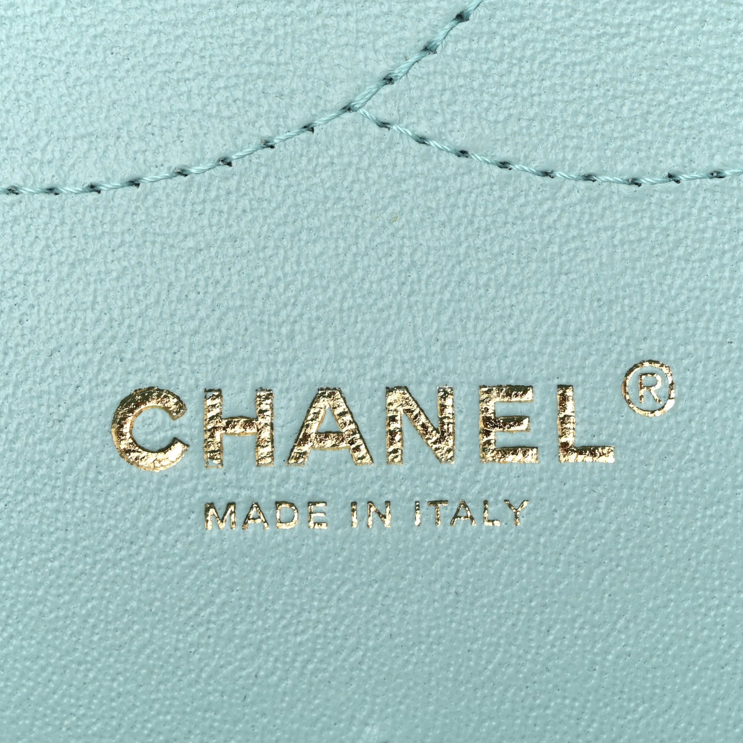 Caviar Quilted Jumbo Double Flap Light Blue