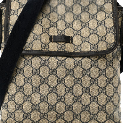 Gucci GG Plus Monogram Sellieria Calfskin Small Flap Messenger Bag Beige Blue 8 of 13