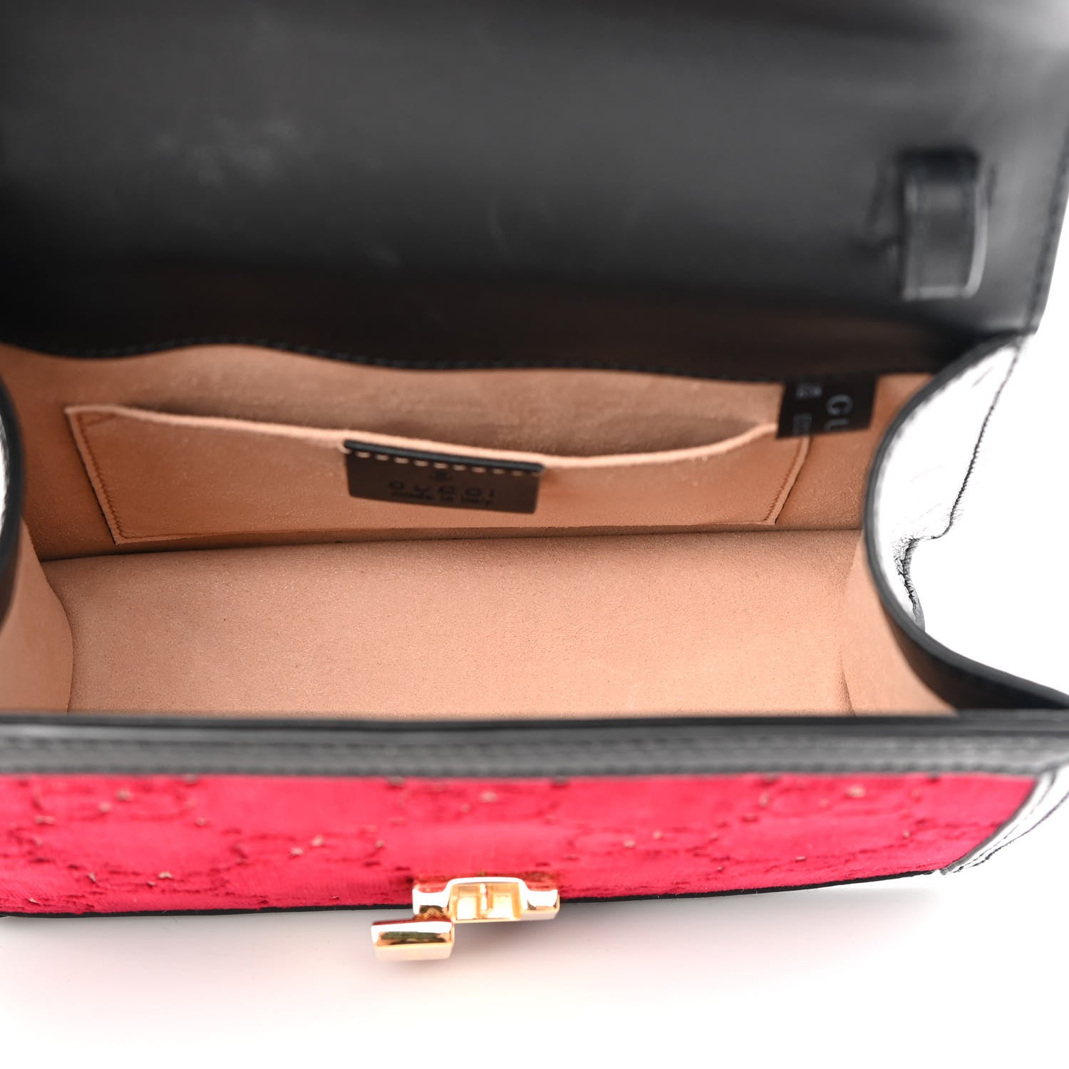 Gucci Velvet GG Monogram Mini Sylvie Top Handle Bag Red Cipria Black 5 of 10