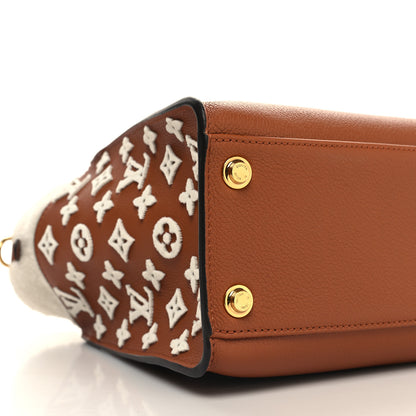 Louis Vuitton Grained Calfskin Shearling On My Side MM Caramel 8 of 9