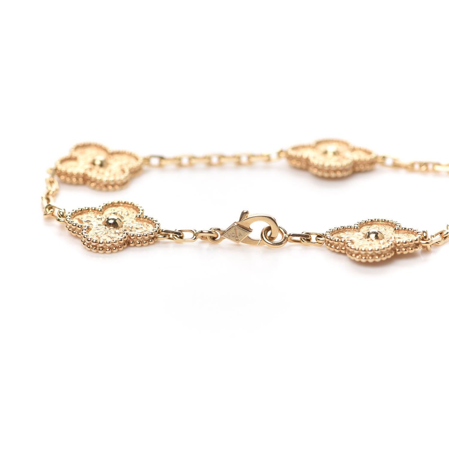Van Cleef & Arpels 18K Yellow Gold 5 Motifs Vintage Alhambra Bracelet 4 of 6