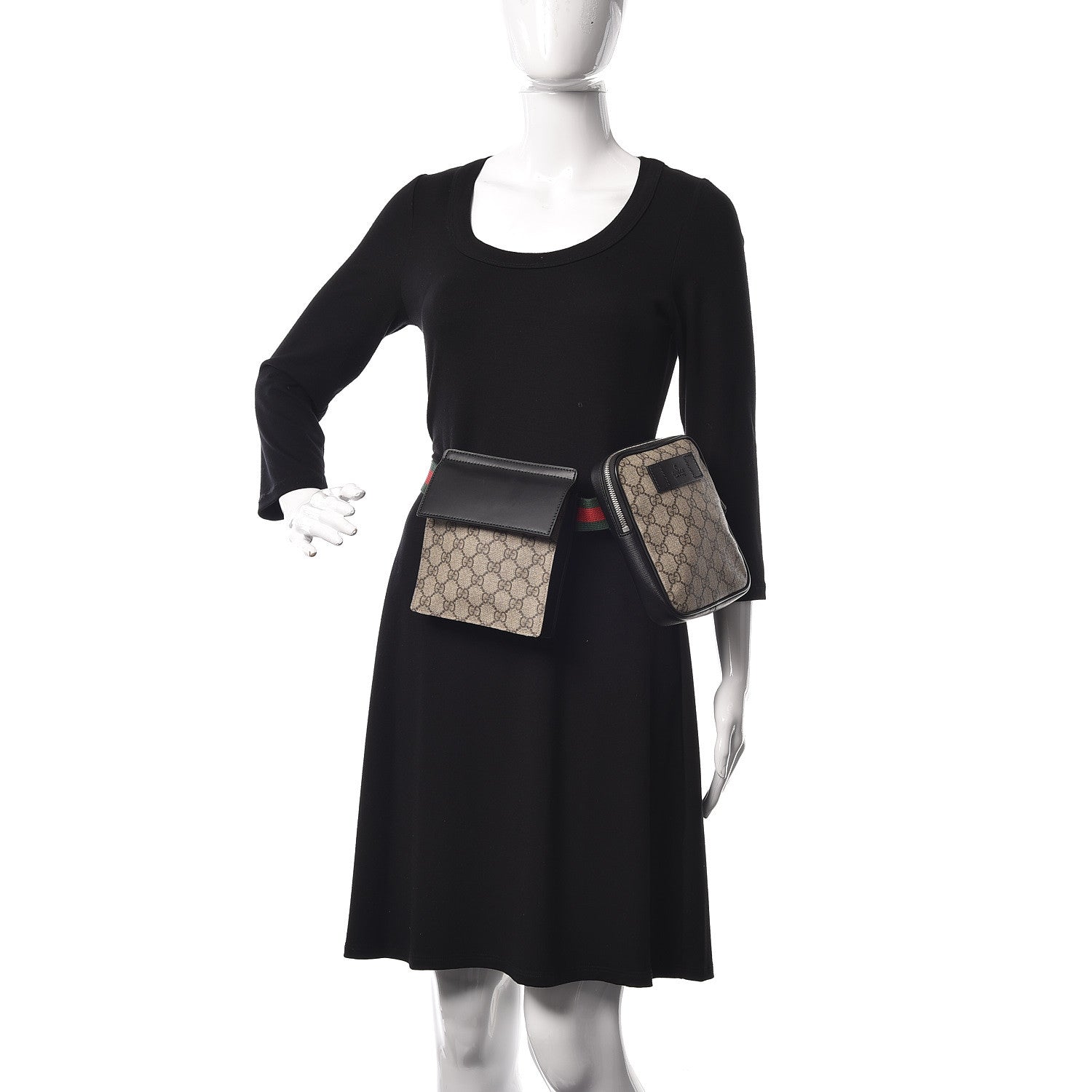 Gucci GG Supreme Monogram Web Belt Bag Black 2 of 13