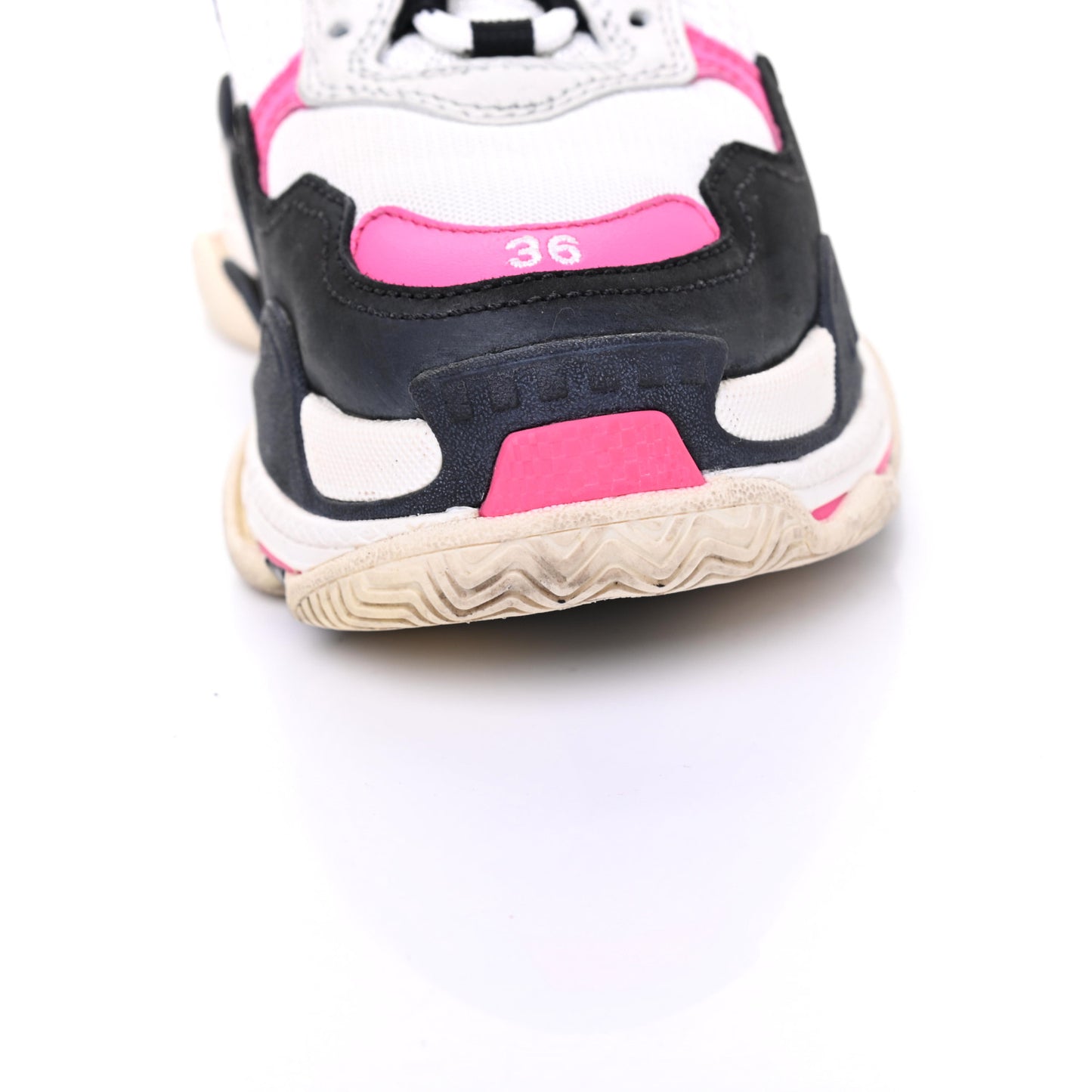 Fabric Mesh Womens Triple S Sneakers 36 Rose Fluo Black White