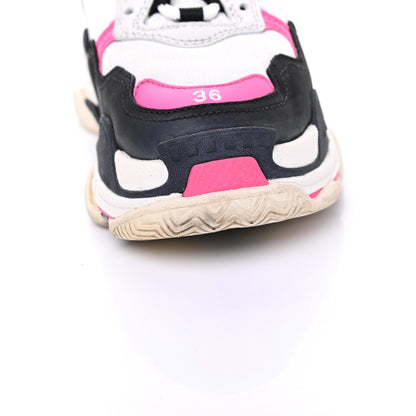 Balenciaga Fabric Mesh Womens Triple S Sneakers 36 Rose Fluo Black White 16 of 16