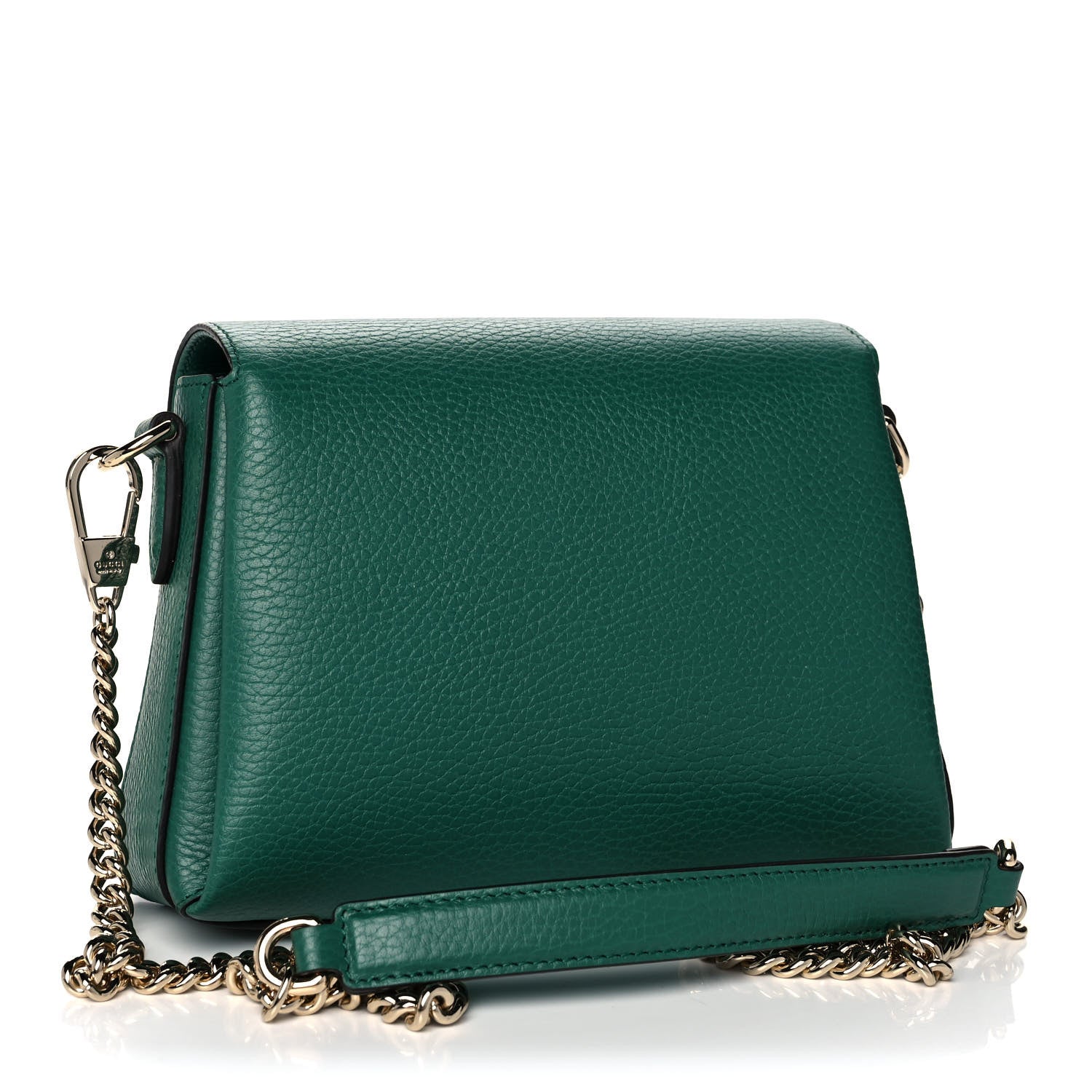 Gucci Dollar Calfskin Interlocking G Crossbody Bag Emerald 3 of 12