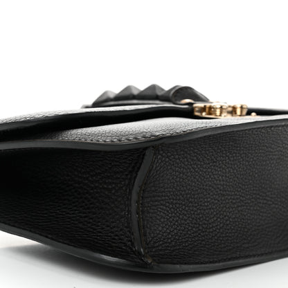 Valentino Garavani Pebbled Calfskin Monochrome Medium Glam Lock Rockstud Flap Black 8 of 9