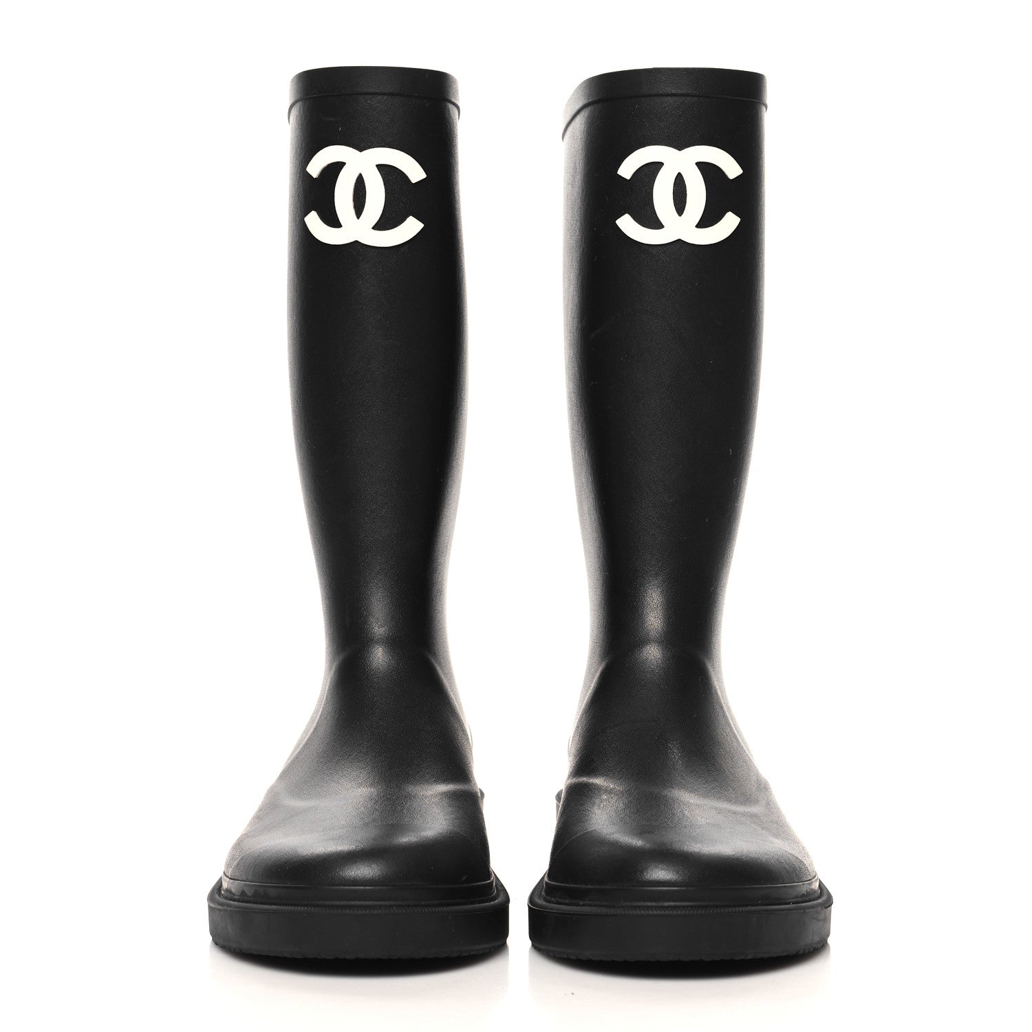 Chanel Caoutchouk CC High Boots 37 Black 3 of 8