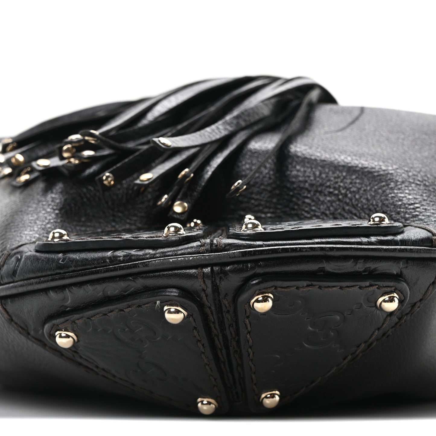 Calfskin Guccissima Medium Indy Top Handle Hobo Dark Brown