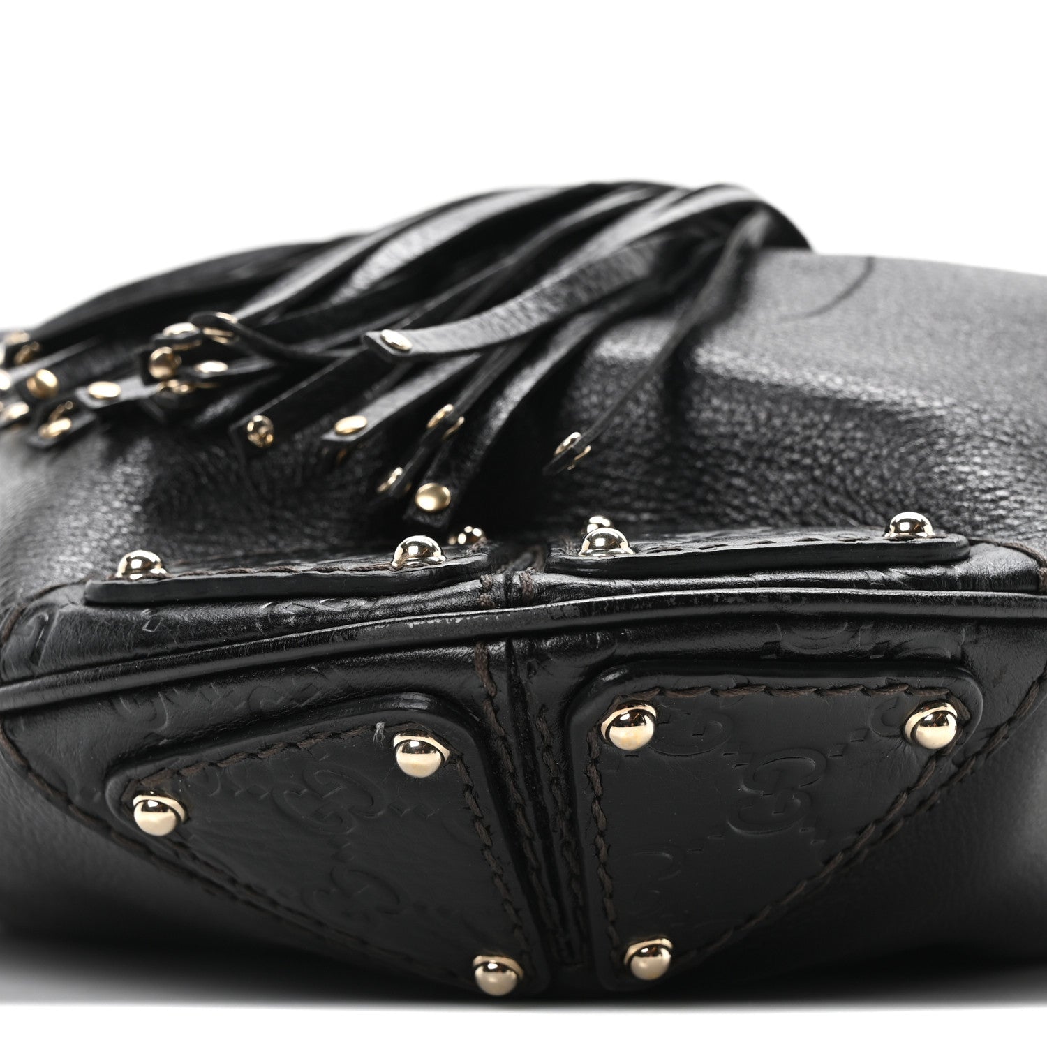Gucci Calfskin Guccissima Medium Indy Top Handle Hobo Dark Brown 10 of 10