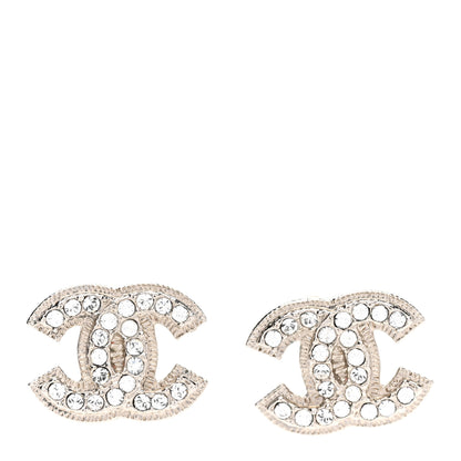 Chanel Crystal Mini Timeless CC Earrings Silver 1 of 5