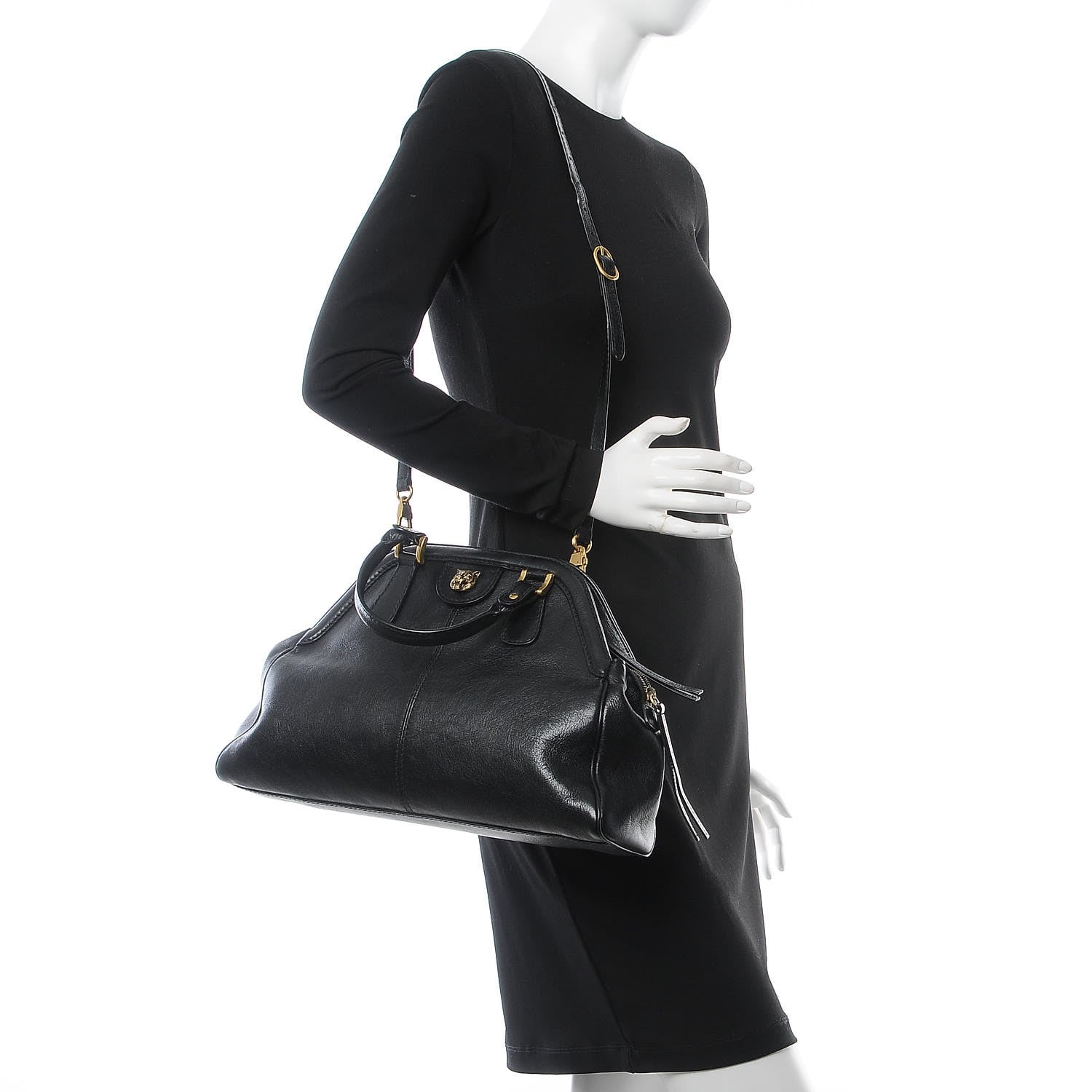 Gucci Calfskin Medium Re(Belle) Top Handle Bag Black 3 of 9