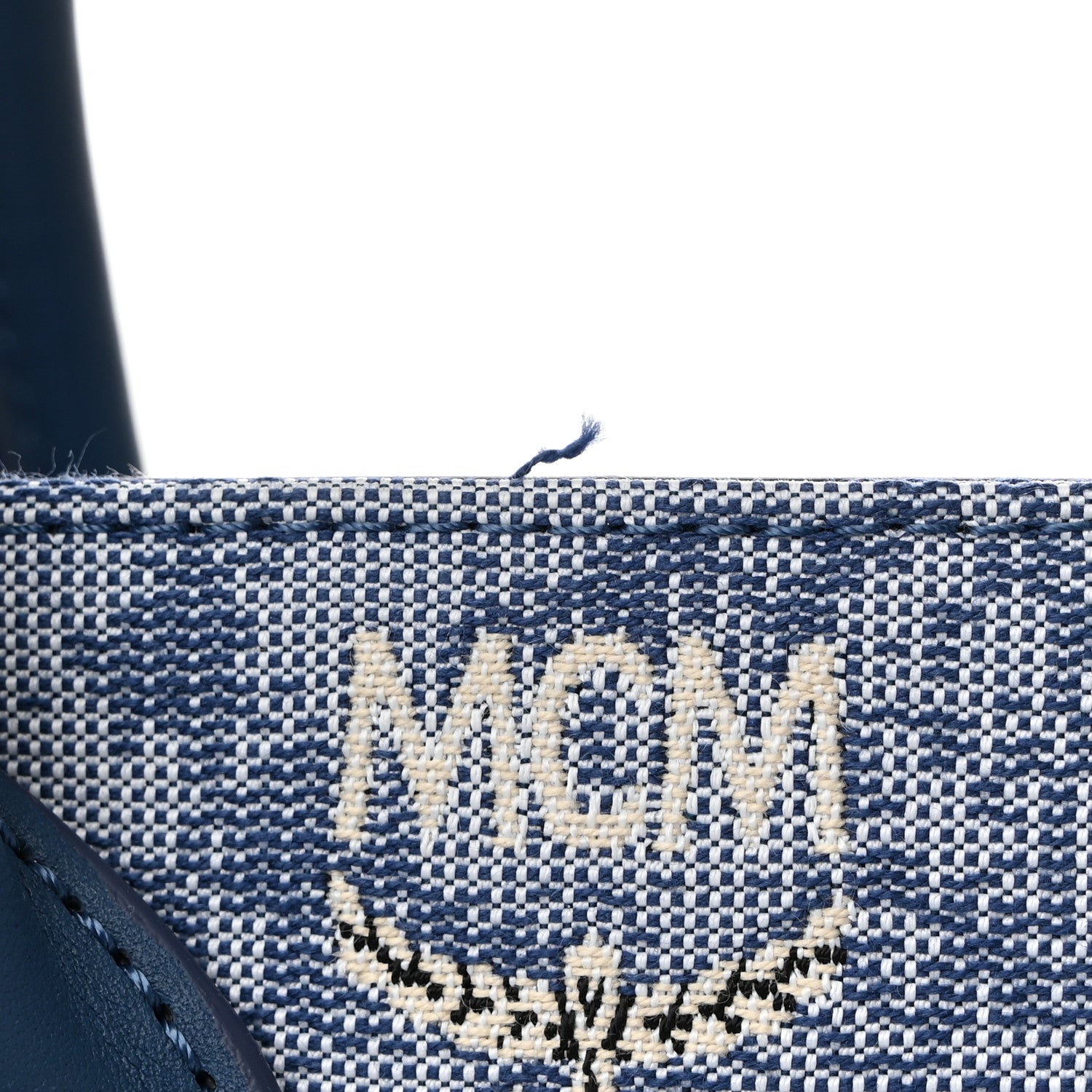 MCM Jacquard Monogram Munchen Extra Large Tote Blue 11 of 11