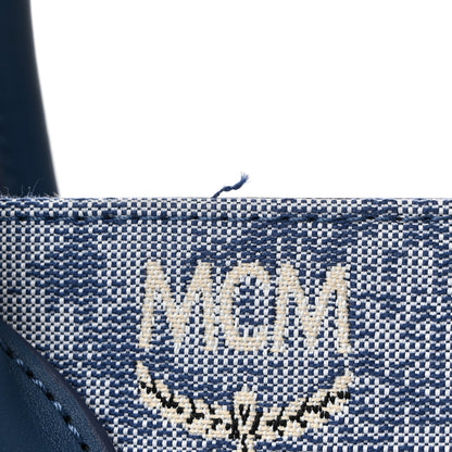 MCM Jacquard Monogram Munchen Extra Large Tote Blue 11 of 11