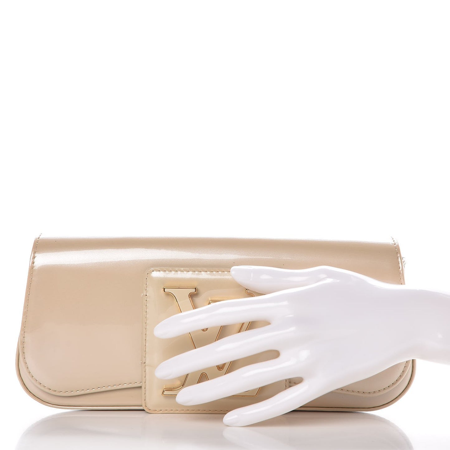 Patent Sobe Clutch Blanc Corail