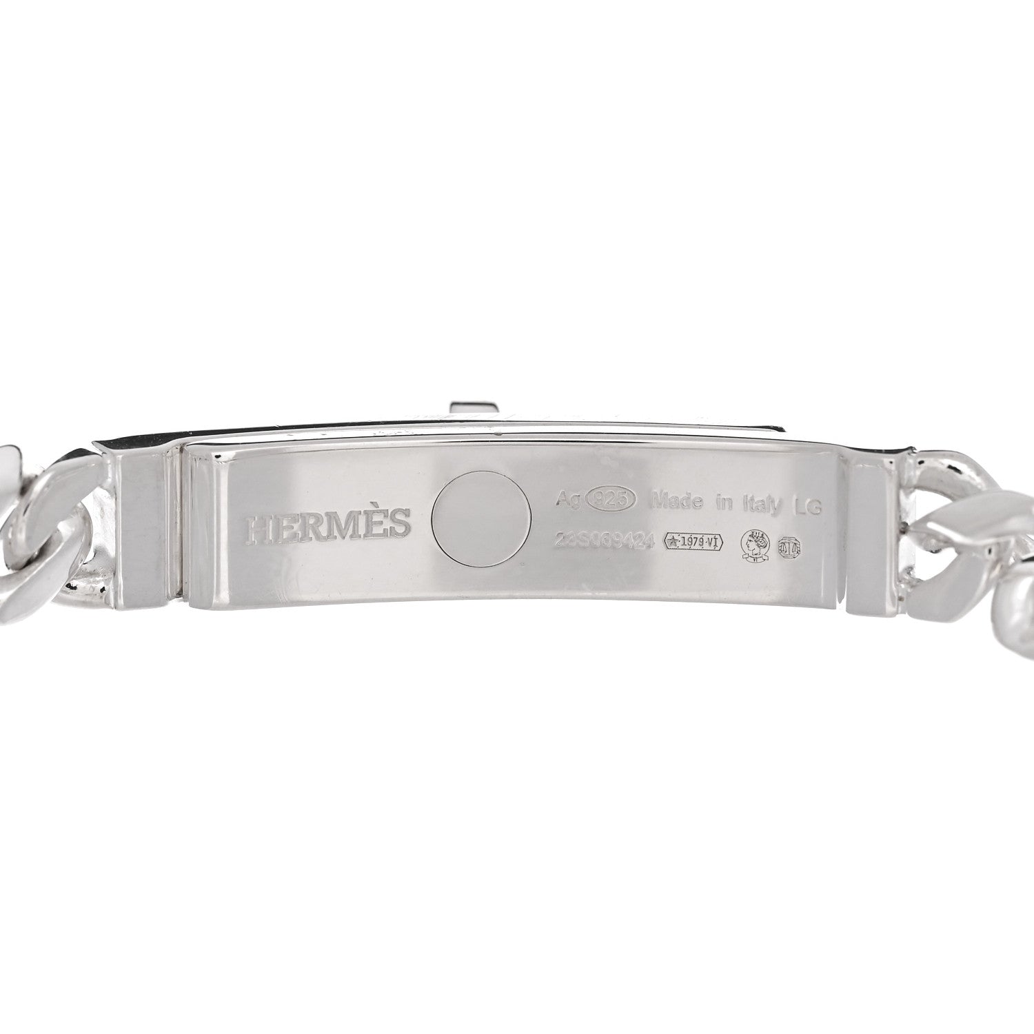 Hermes Sterling Silver TPM Kelly Gourmette Bracelet LG 3 of 4
