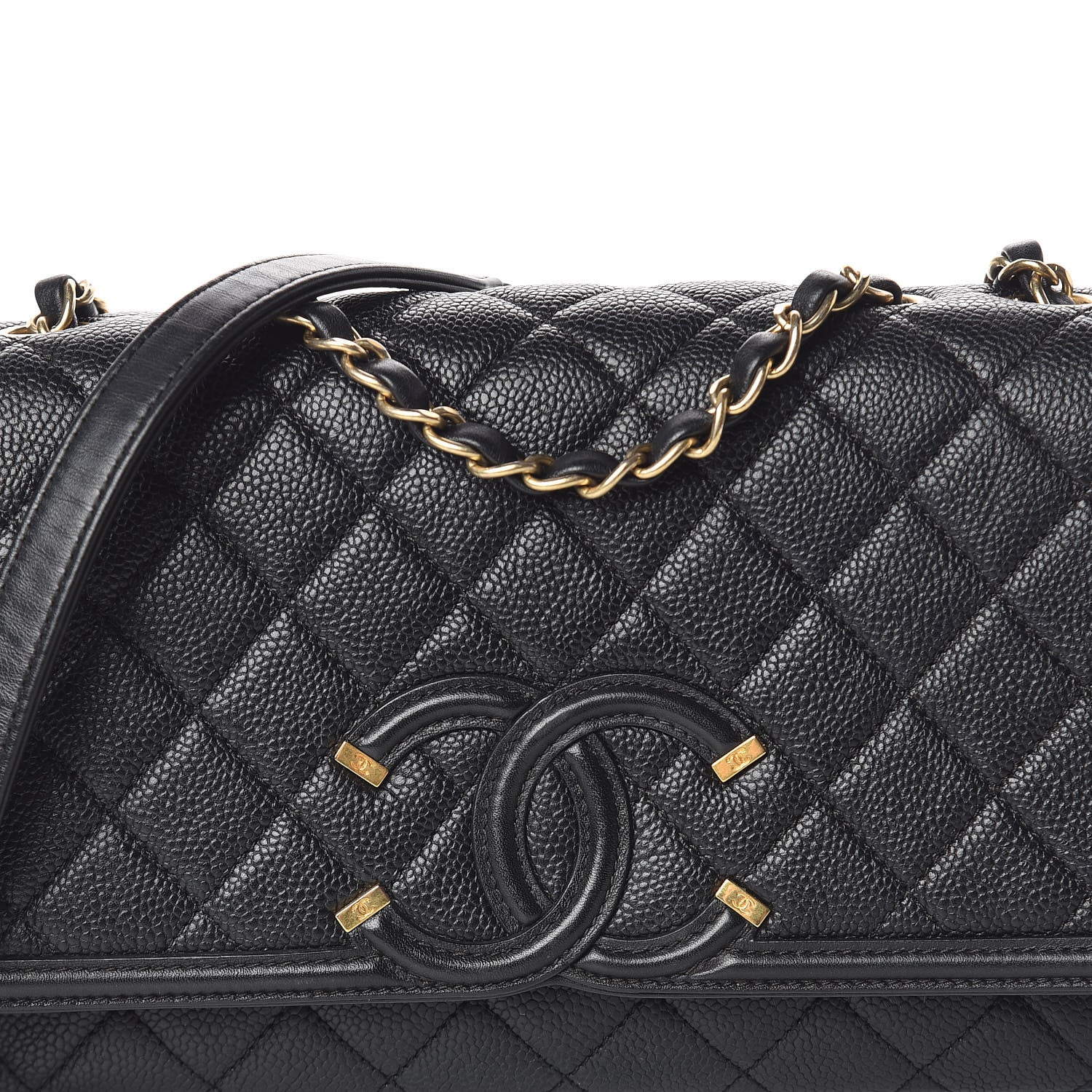 Chanel Caviar Quilted Medium CC Filigree Flap Black 17 of 17