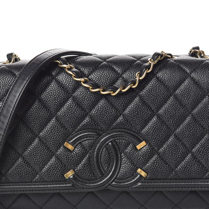 Chanel Caviar Quilted Medium CC Filigree Flap Black 17 of 17