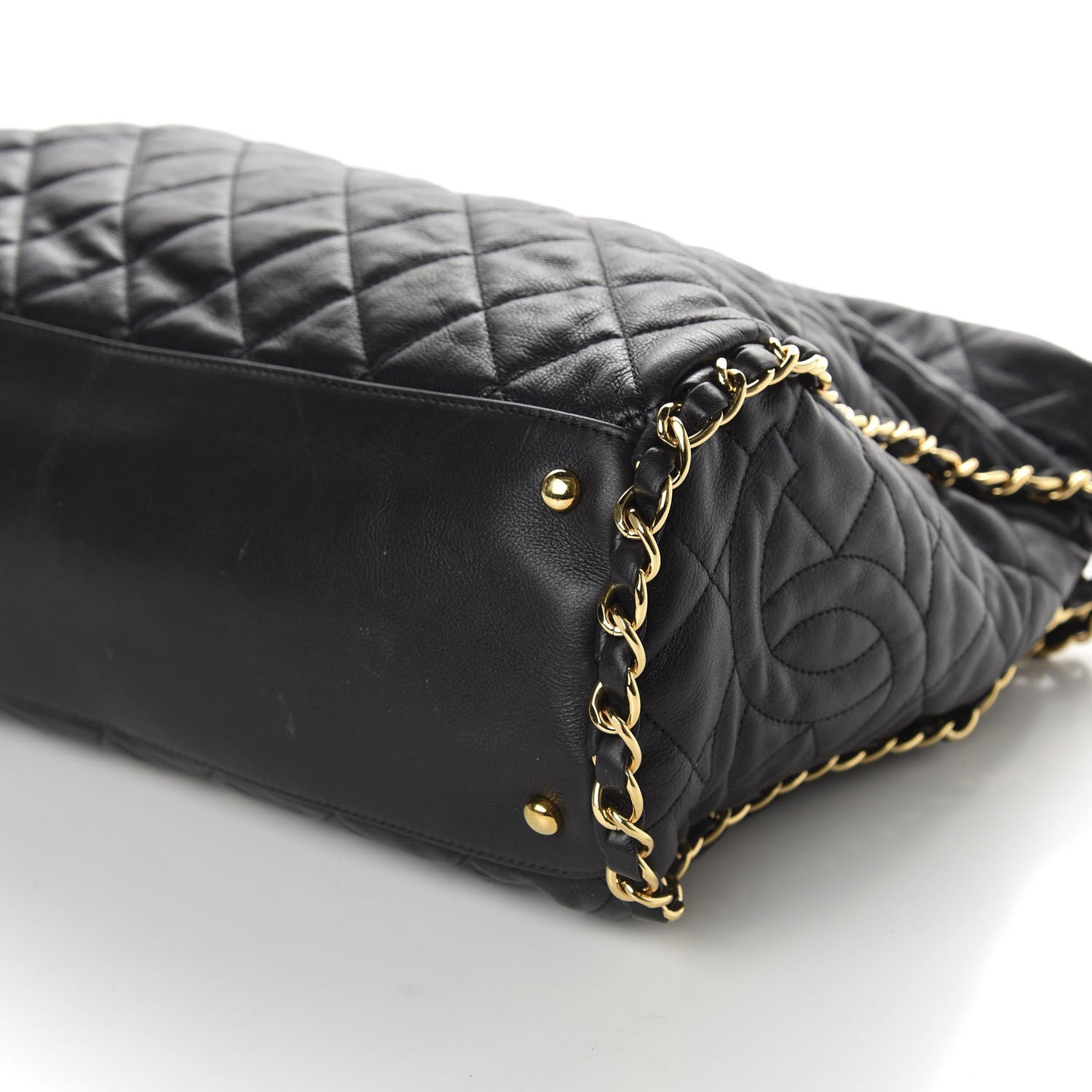 Chanel Calfskin Quilted Large Chain Me Hobo Black 9 of 10