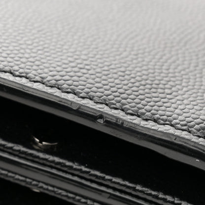Saint Laurent Grain De Poudre Monogram Cassandra Clasp Bag Black 13 of 15