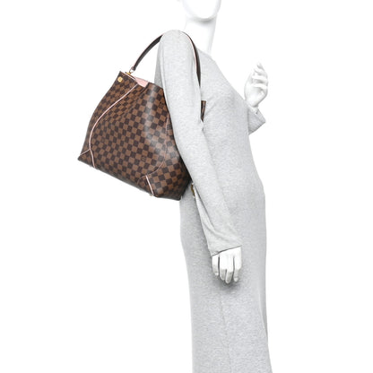 Louis Vuitton Damier Ebene Caissa Hobo Rose Ballerine 2 of 16