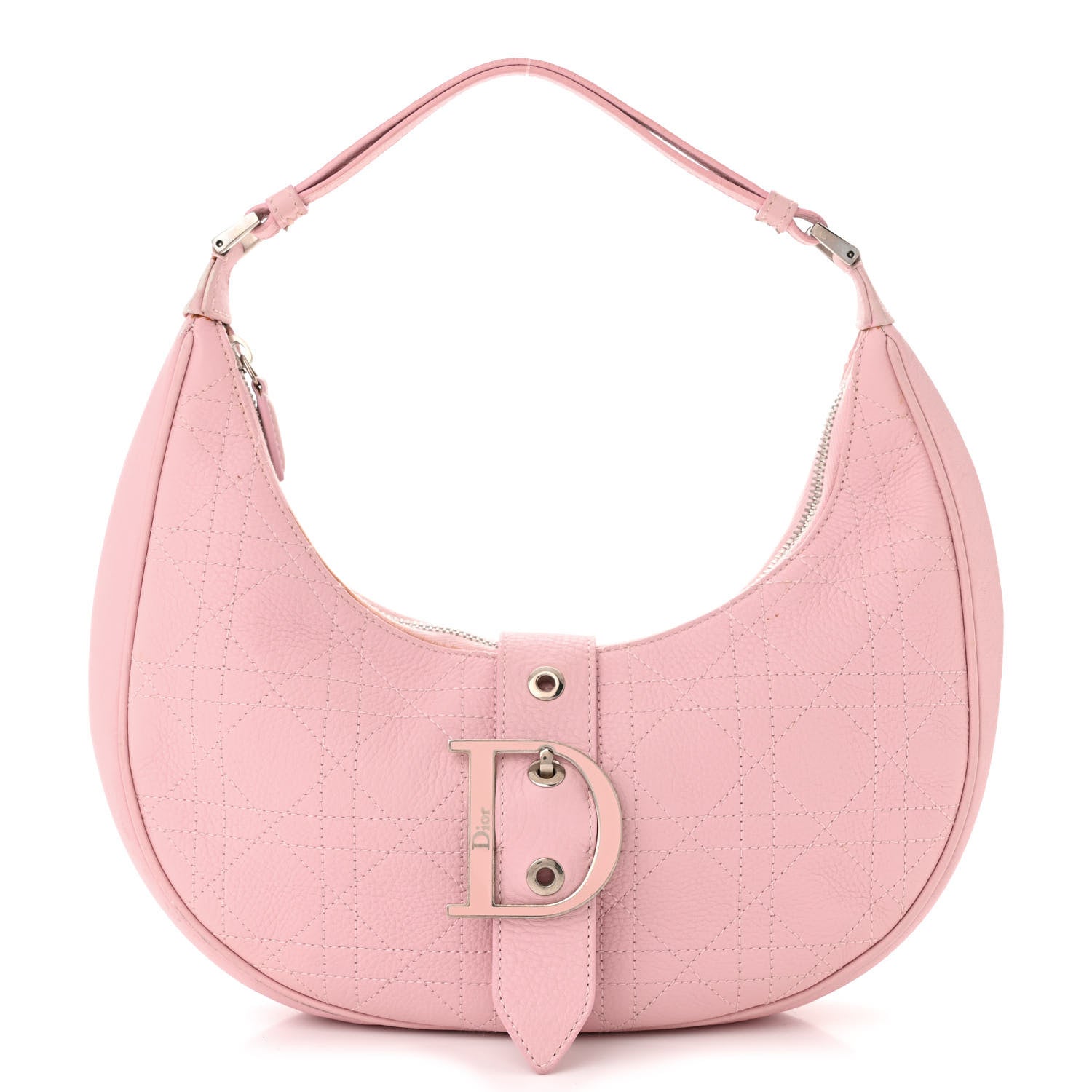 Christian Dior Grained Calfskin Cannage Hobo Pink 1 of 17