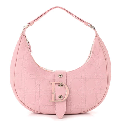 Christian Dior Grained Calfskin Cannage Hobo Pink 1 of 17