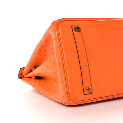 Hermes Ostrich Birkin 35 Orange 24 of 35