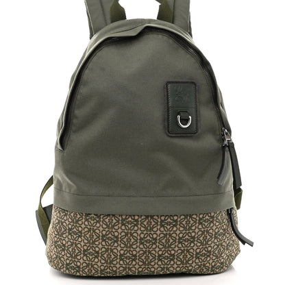 Loewe Jacquard Anagram Calfskin Round Slim Backpack Khaki Green 7 of 9