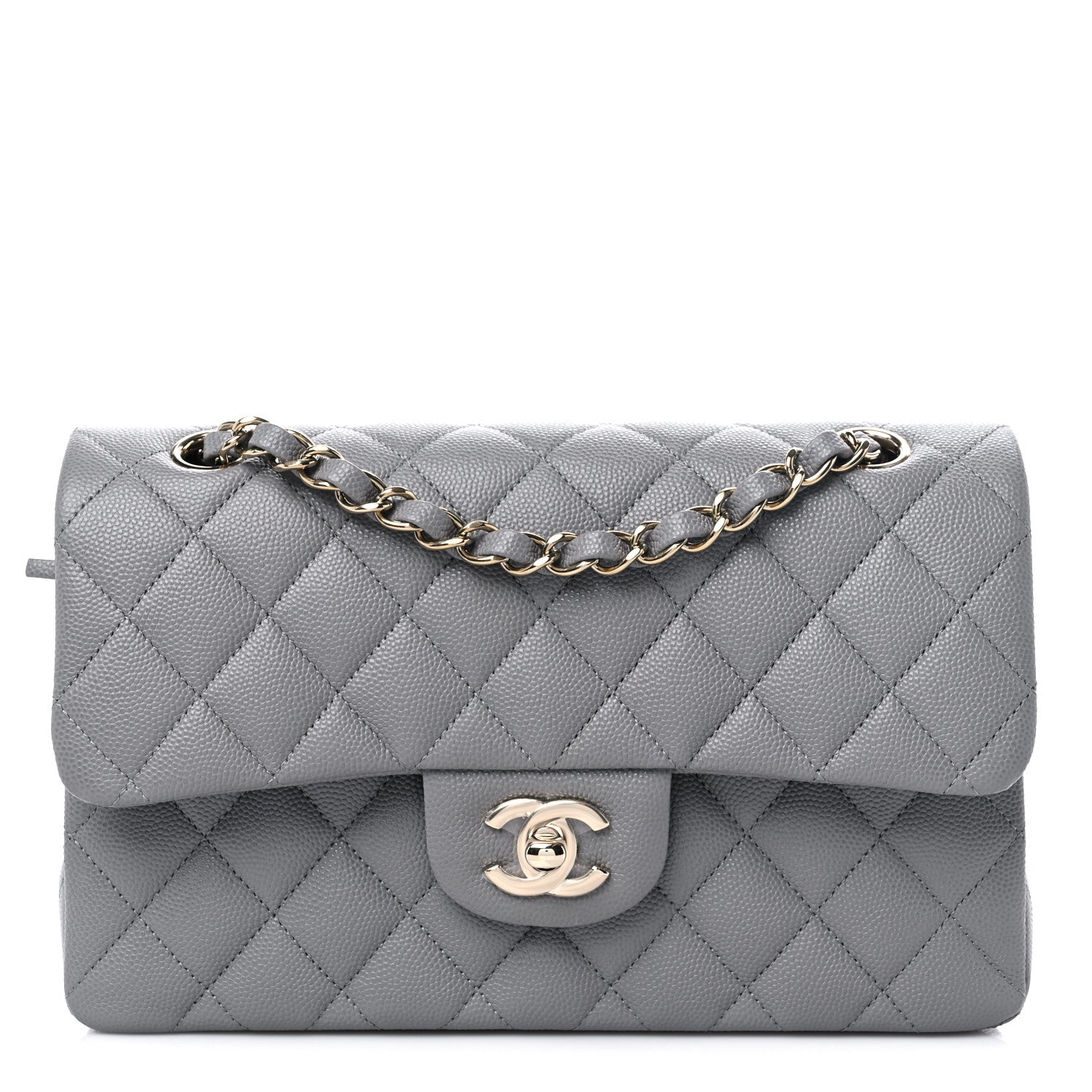 Chanel Caviar Quilted Small Double Flap Grey 1 of 10