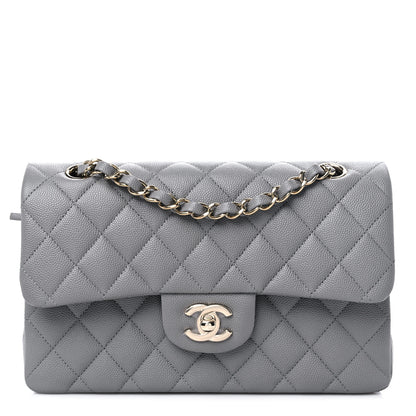 Chanel Caviar Quilted Small Double Flap Grey 1 of 10