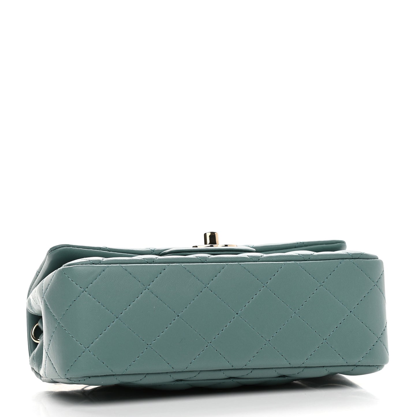 Lambskin Quilted Mini Rectangular Flap Green