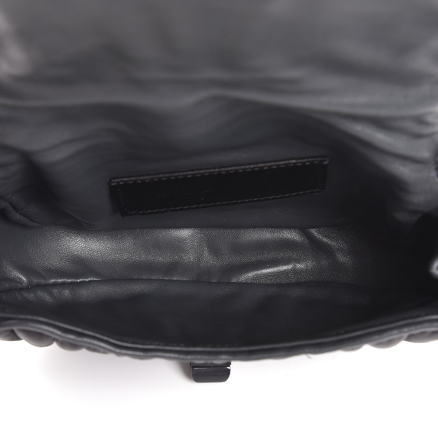 Nylon Quilted Matelasse Shoulder Bag Black