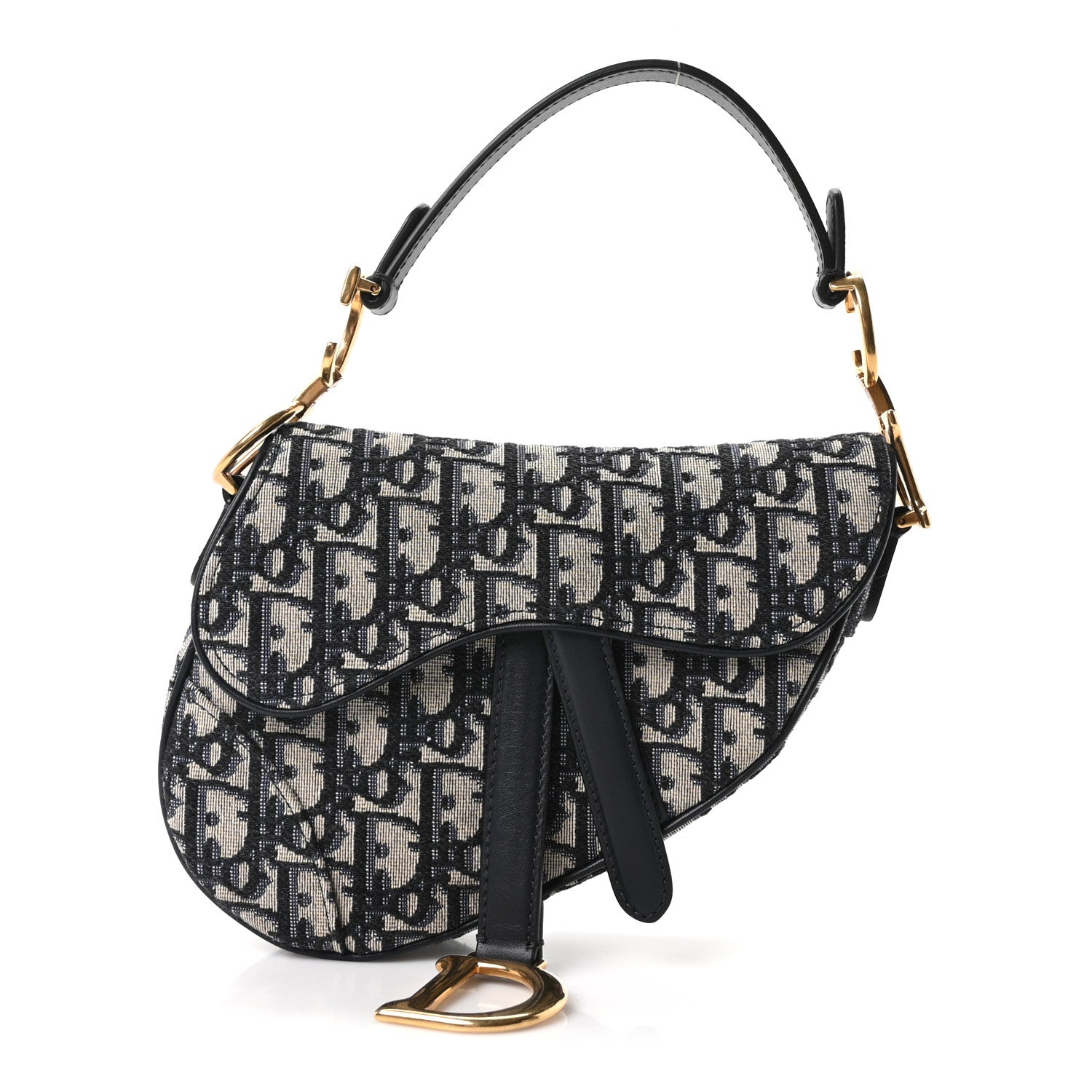 Christian Dior Oblique Mini Saddle Bag Blue 1 of 9