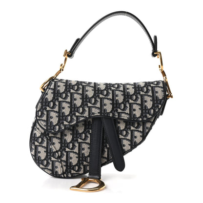 Christian Dior Oblique Mini Saddle Bag Blue 1 of 9