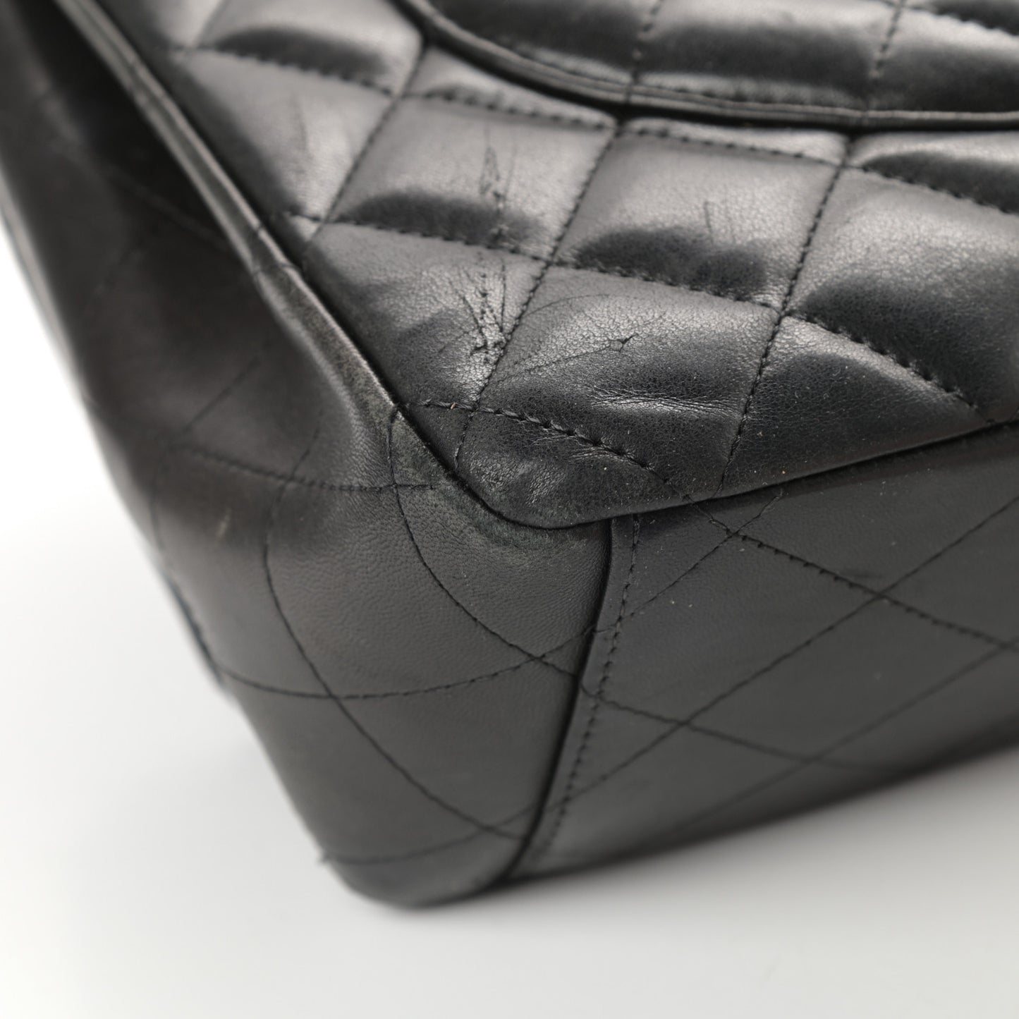 Lambskin Quilted Maxi Double Flap Black