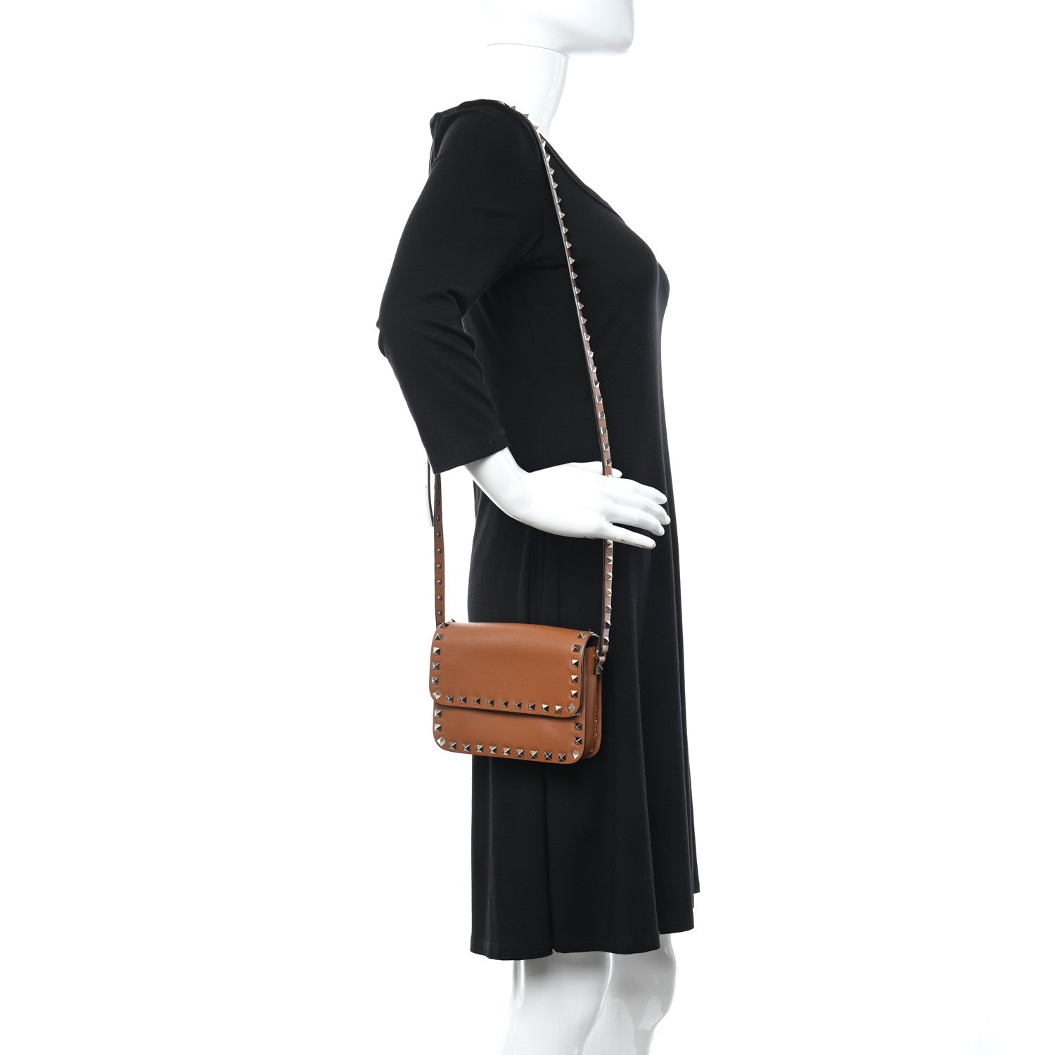 Valentino Garavani Vitello Rockstud Flap Crossbody Bag Light Cuir 2 of 11