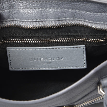 Balenciaga Chevre Silver Metallic Edge Hardware Mini City Bleu Acier 7 of 9