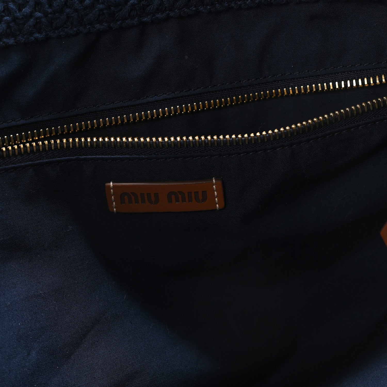 Miu Miu Raffia Crochet Stripe Tote Natural Blue 6 of 10