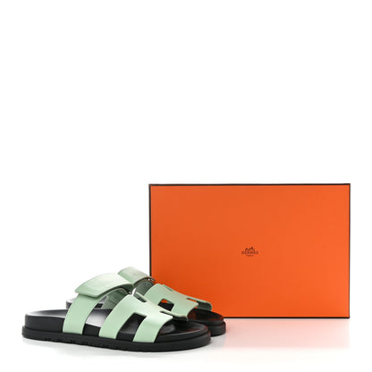 Hermes Epsom Womens Chypre Sandals 39 Vert Jade 9 of 9