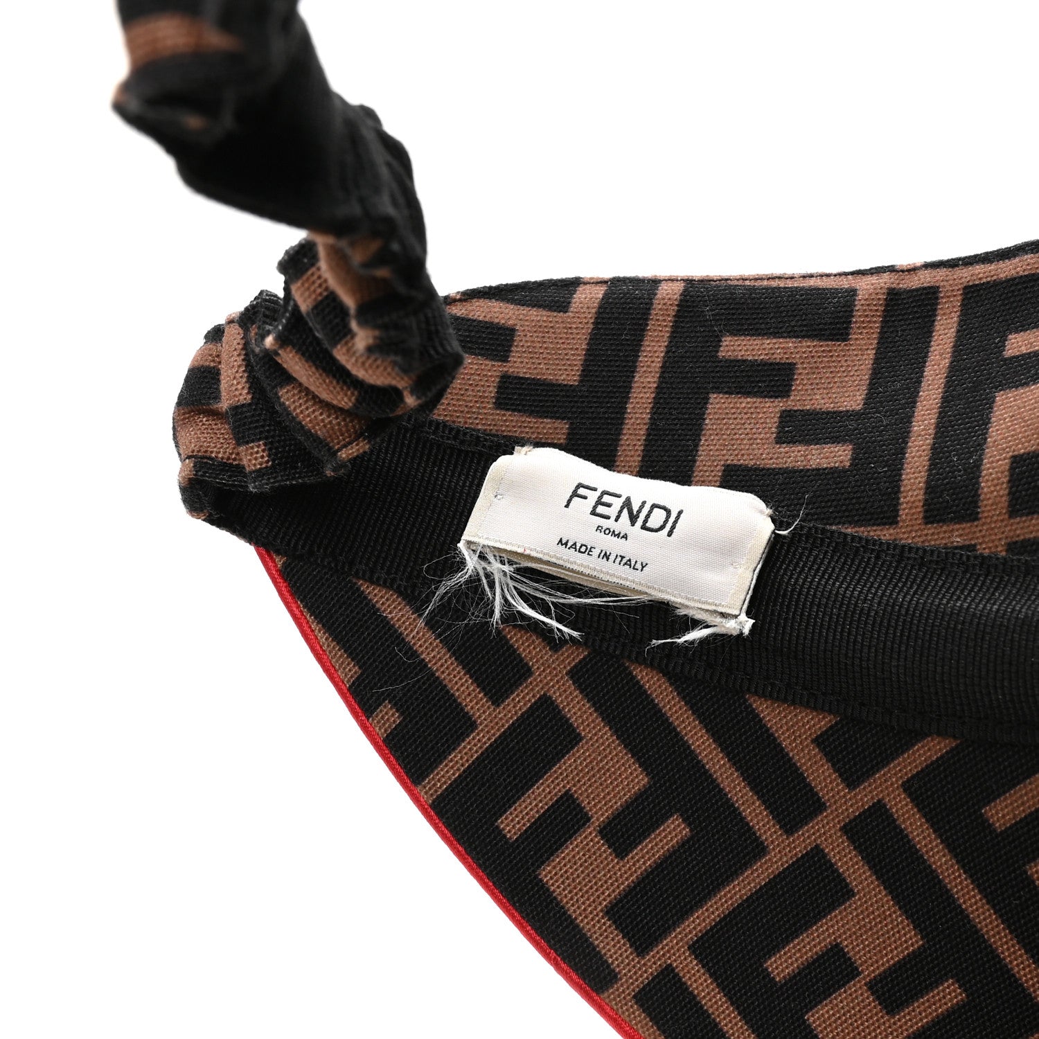 Fendi Nylon FF Logo Visor Tobacco Rosso 8 of 8