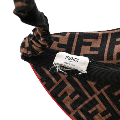 Fendi Nylon FF Logo Visor Tobacco Rosso 8 of 8