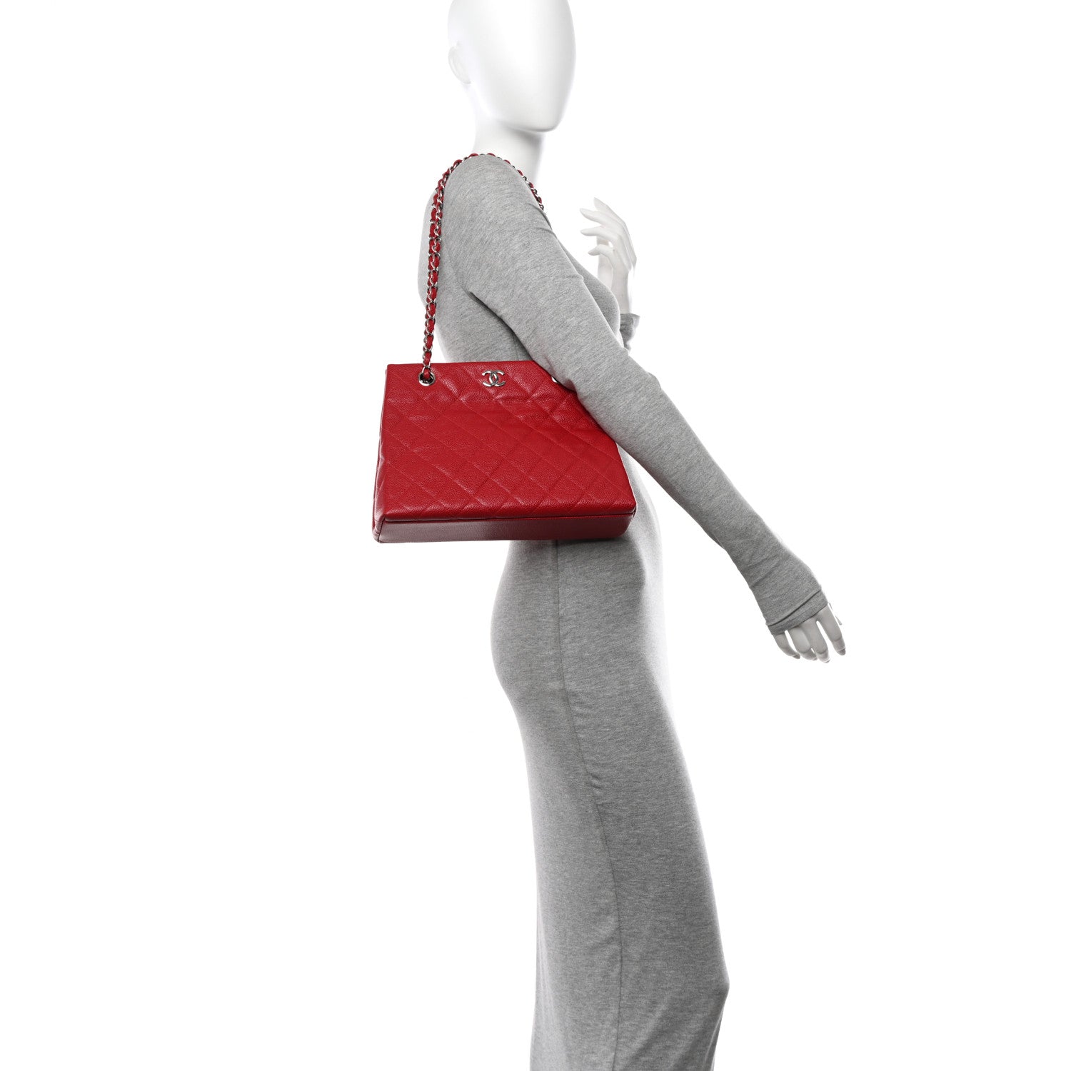 Chanel Caviar Shoulder Bag Red 2 of 13