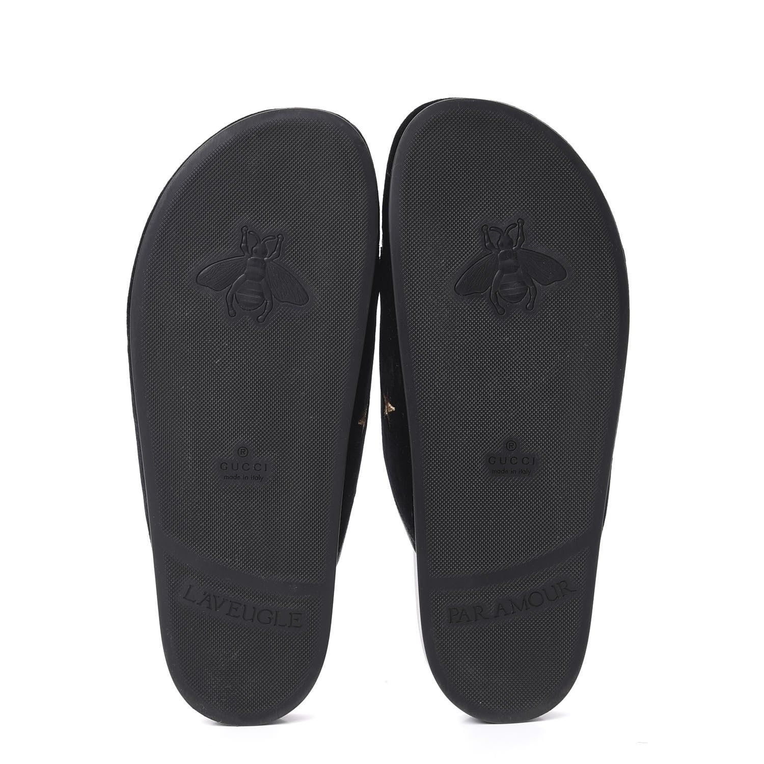 Gucci Softy Velvet Malaga Kid Bee Star Embroidered Womens Horsebit River Slippers 38 Black 6 of 10