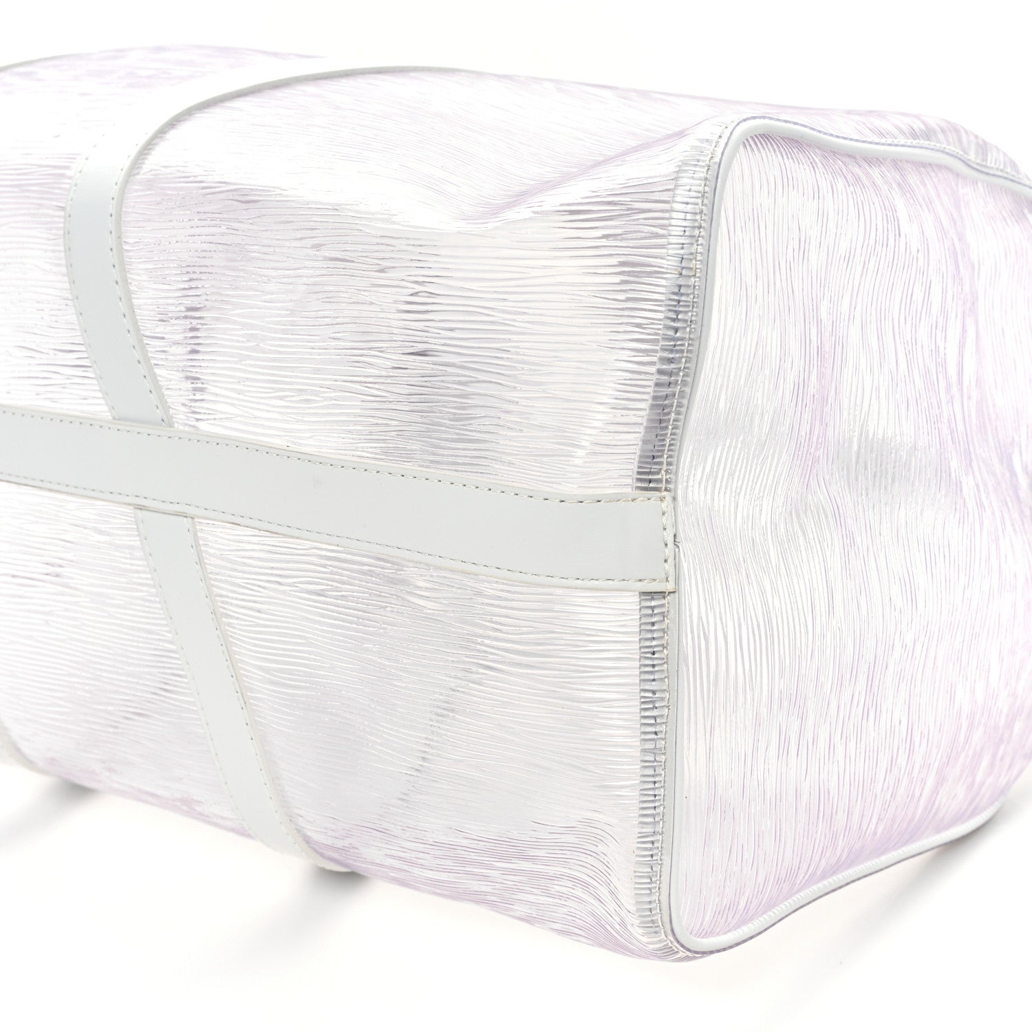 Louis Vuitton PVC Epi Embossed Wavy Keepall Bandouliere 50 White 9 of 11